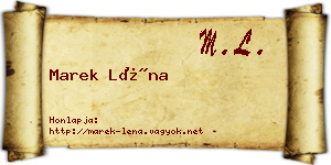 Marek Léna névjegykártya